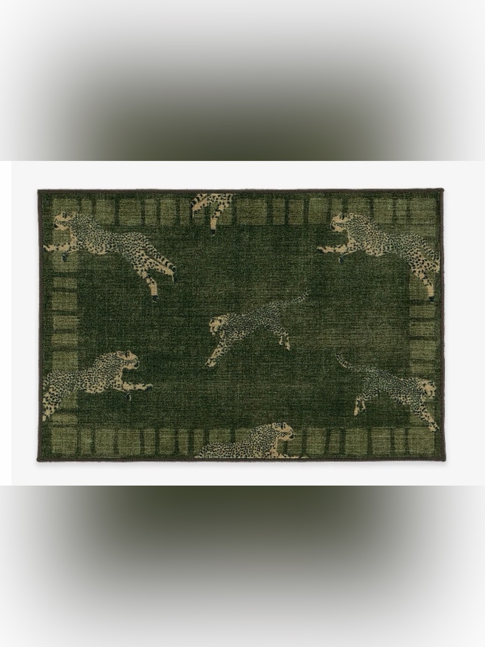 Ruggable x Scalamandre leaping cheetah 2x3 rug in olive. Brand new